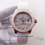 Perfect Replica Rolex BAYMAX Yachtmaster Watch Rose Gold White Dial